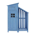 青色木製収納小屋 - ガーデンや庭での使用 - 木材製 - 120 x 60 x 180